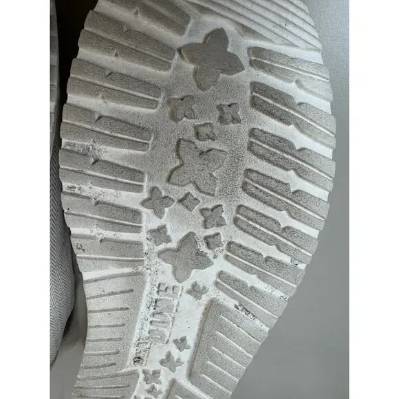 Hey Dude Women's Britt Shoes 9 Herringbone Cream Faux Fur Trim Comfort Cozy - Picture 10 of 13